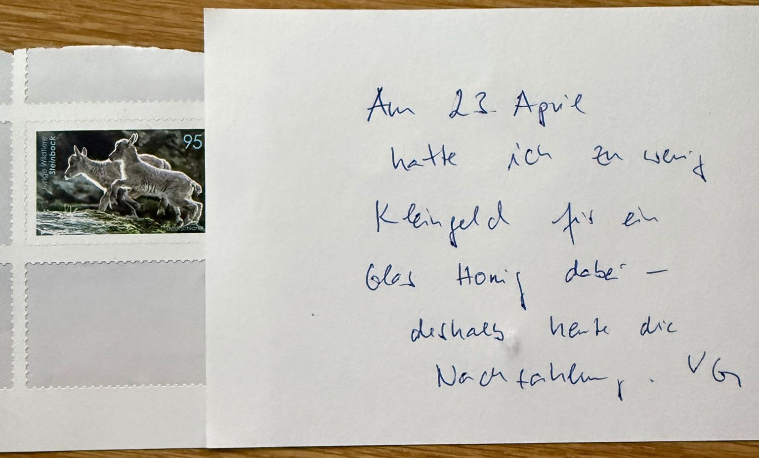 Ehrlicher Kunde bezahlt fehlenden Betrag für Honig per Brief nach – eine besondere Geschichte aus unserer Imkerei