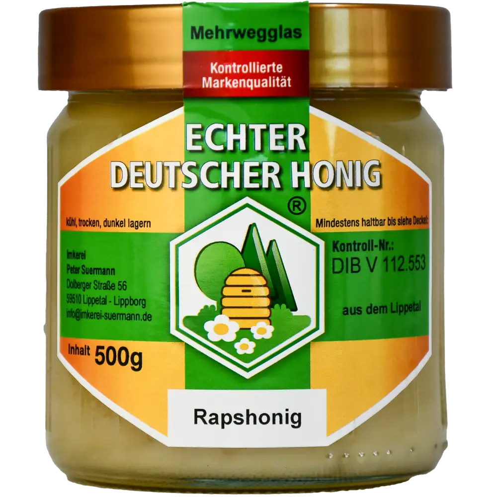 500g Glas Rapshonig