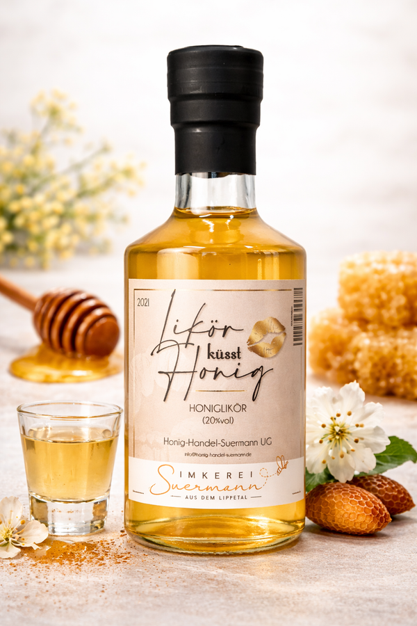 Likör küsst Honig – Honiglikör in Glasflasche (0,2 l) 🍯