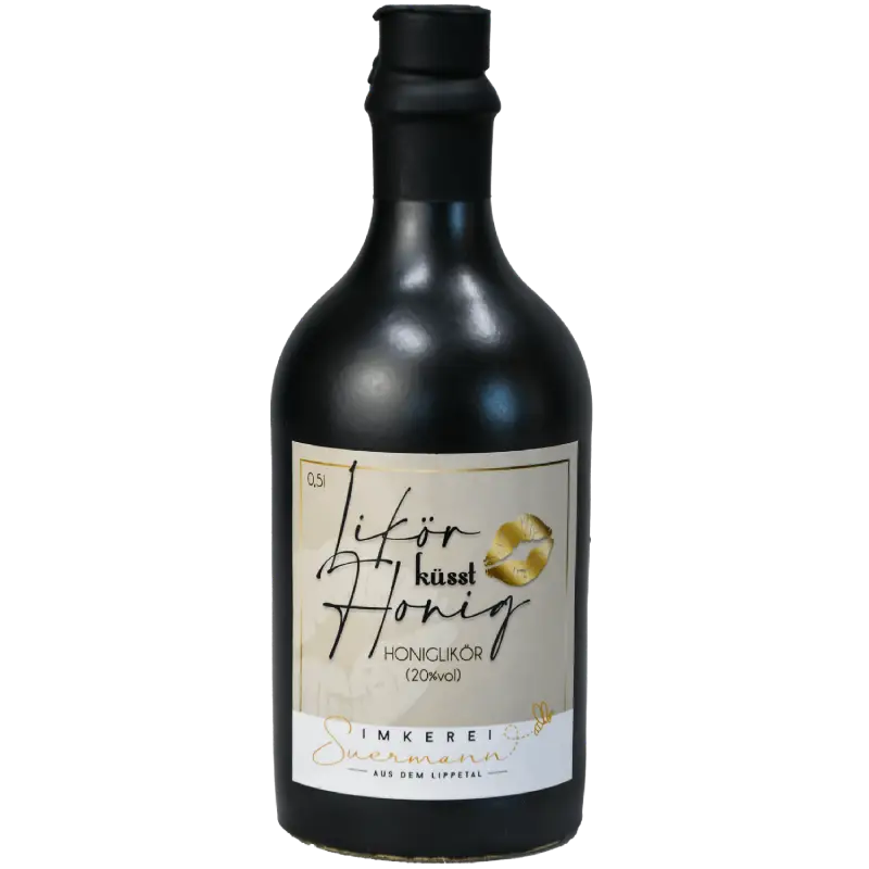 Honiglikör in schwarzer Flasche